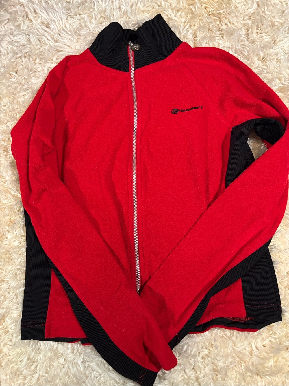 VTG Old Navy Gray & Red Full-Zip Fleece Jackets-large - Picture 3 of 5